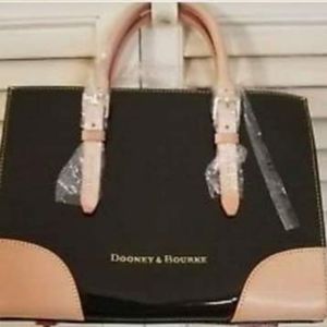 Dooney and Bourke black patent leather bag with ac